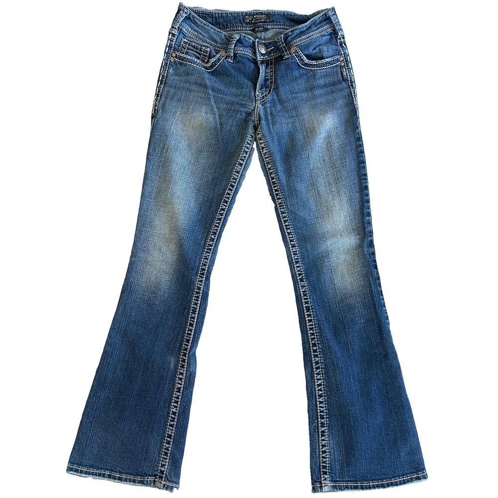 Y2K Vintage Silver Jeans Suki Wide Leg Flared Bootcut Women's 28x32